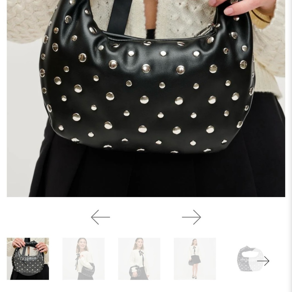 New Tracy Studded Clutch Urban Expressions Black Silver Women's Bag